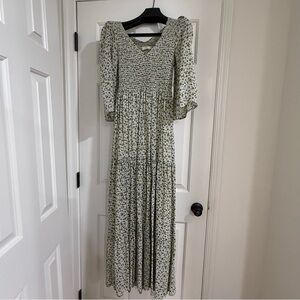 Christy Dawn Blue and Brown Smocked Dress